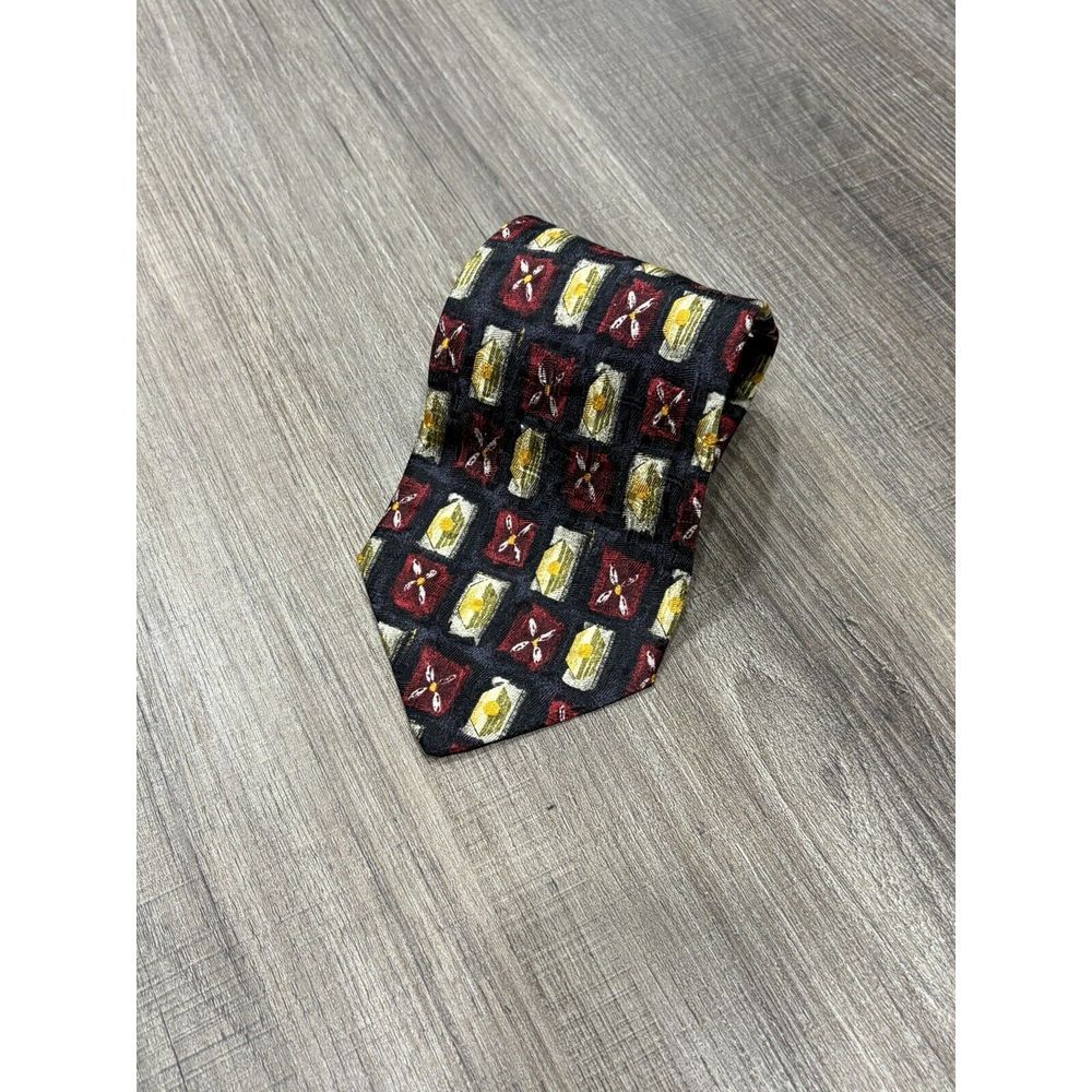 Robert Talbott All Over Print Necktie 100% Silk Black Patterned NWT Men's